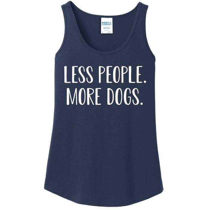 Funny Less People More Dogs Mom Puppy Retro Ladies Essential Tank