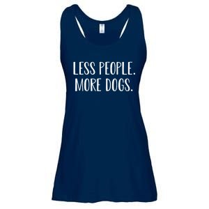 Funny Less People More Dogs Mom Puppy Retro Ladies Essential Flowy Tank