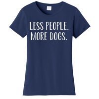 Funny Less People More Dogs Mom Puppy Retro Women's T-Shirt