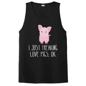 Freaking Love Pigs Gift Cute Pig Saying Gift PosiCharge Competitor Tank