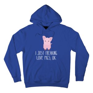 Freaking Love Pigs Gift Cute Pig Saying Gift Hoodie