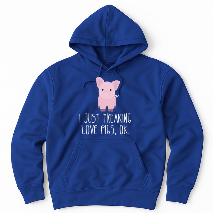 Freaking Love Pigs Gift Cute Pig Saying Gift Hoodie