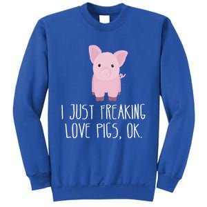 Freaking Love Pigs Gift Cute Pig Saying Gift Sweatshirt