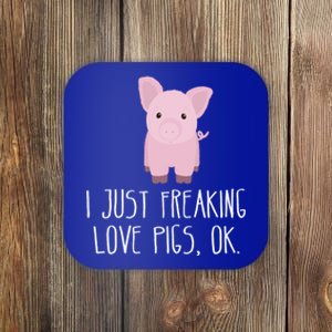 Freaking Love Pigs Gift Cute Pig Saying Gift Coaster