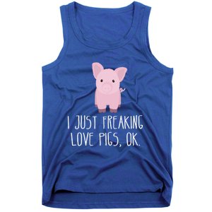 Freaking Love Pigs Gift Cute Pig Saying Gift Tank Top