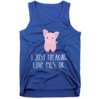 Freaking Love Pigs Gift Cute Pig Saying Gift Tank Top