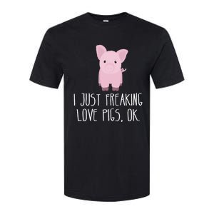 Freaking Love Pigs Gift Cute Pig Saying Gift Softstyle CVC T-Shirt