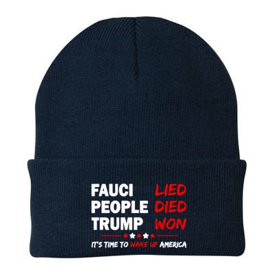 Fauci Lied People Died Trump Won Wake Up America Beanie