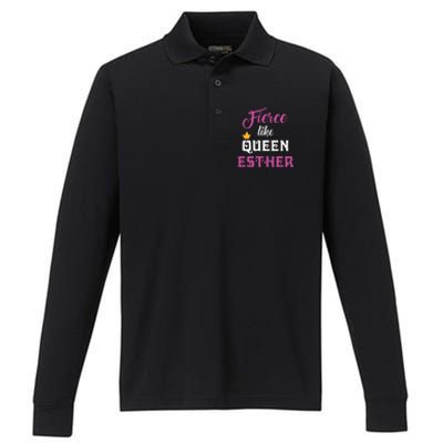 Fierce Like Queen Esther Purim Party Performance Long Sleeve Polo