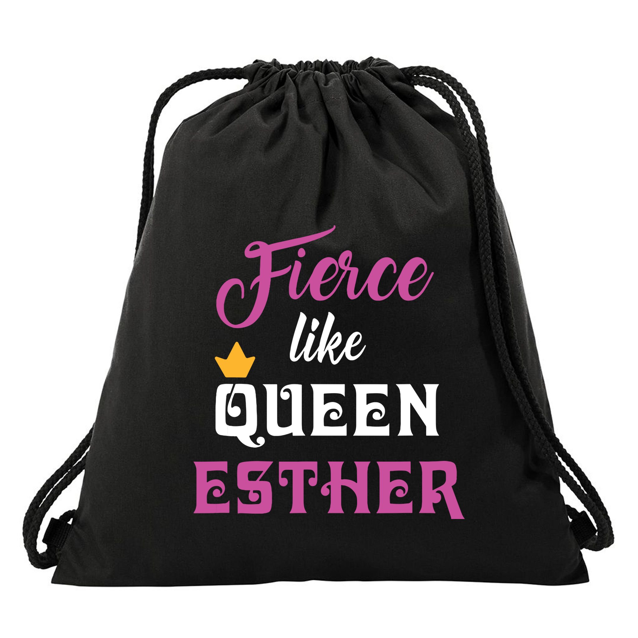 Fierce Like Queen Esther Purim Party Drawstring Bag