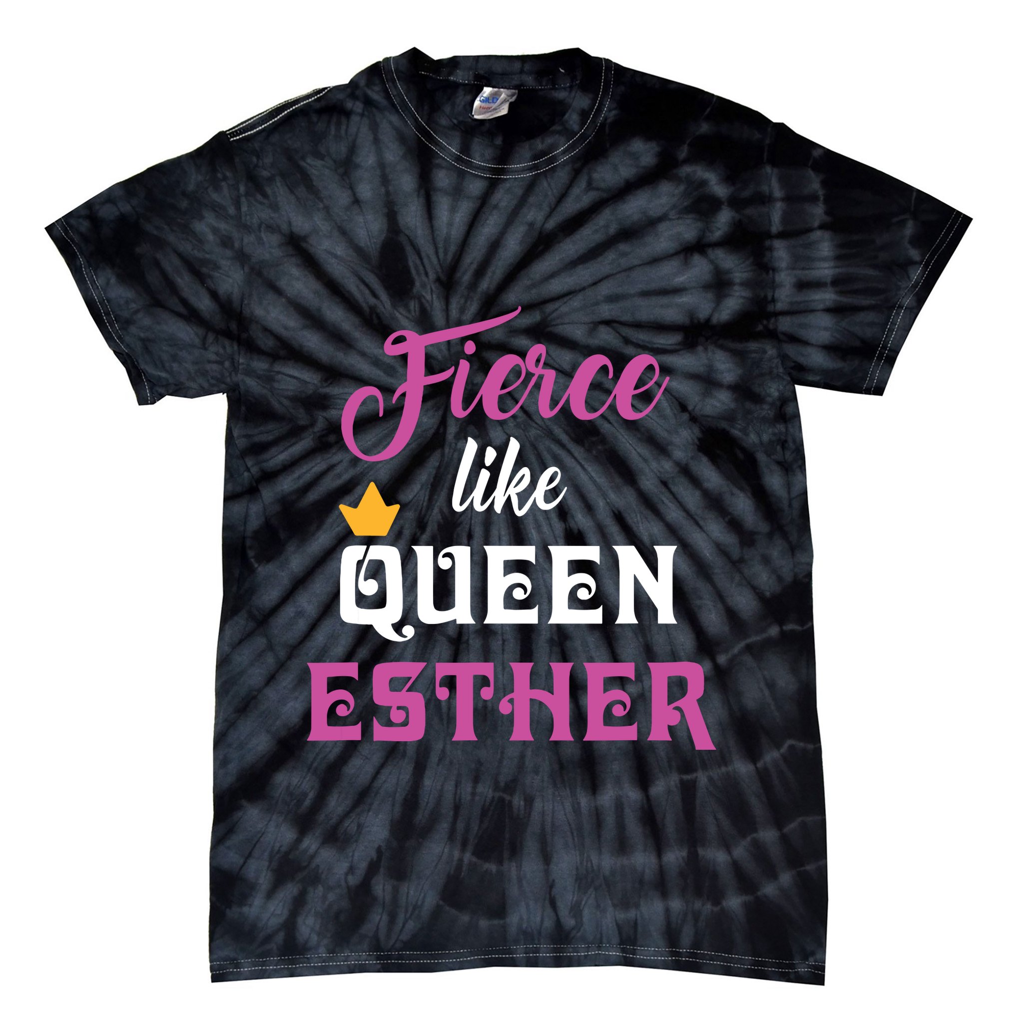 Fierce Like Queen Esther Purim Party Tie-Dye T-Shirt