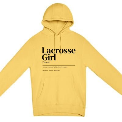 Funny Lacrosse Quote Definition Premium Pullover Hoodie