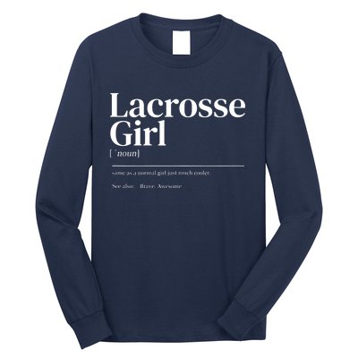 Funny Lacrosse Quote Definition Long Sleeve Shirt