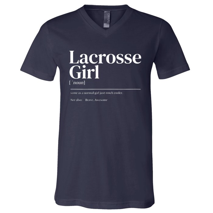 Funny Lacrosse Quote Definition V-Neck T-Shirt