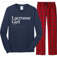 Funny Lacrosse Quote Definition Long Sleeve Pajama Set