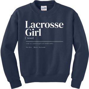 Funny Lacrosse Quote Definition Kids Sweatshirt