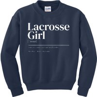 Funny Lacrosse Quote Definition Kids Sweatshirt