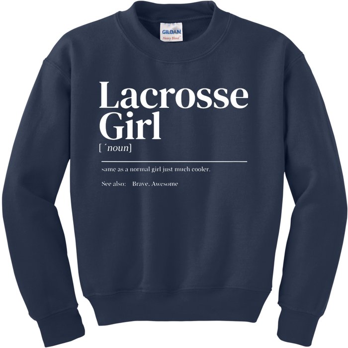 Funny Lacrosse Quote Definition Kids Sweatshirt