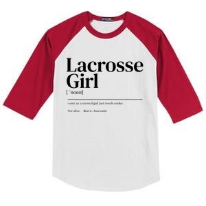 Funny Lacrosse Quote Definition Kids Colorblock Raglan Jersey