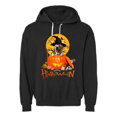 Funny Labrador Retriever1 Spooky Halloween Garment-Dyed Fleece Hoodie