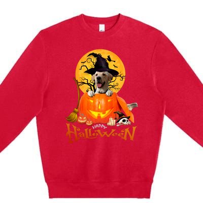 Funny Labrador Retriever1 Spooky Halloween Premium Crewneck Sweatshirt