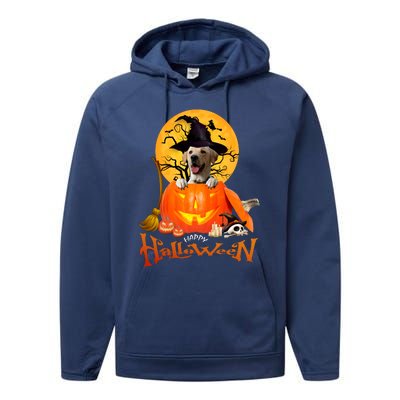 Funny Labrador Retriever1 Spooky Halloween Performance Fleece Hoodie