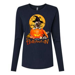 Funny Labrador Retriever1 Spooky Halloween Womens Cotton Relaxed Long Sleeve T-Shirt