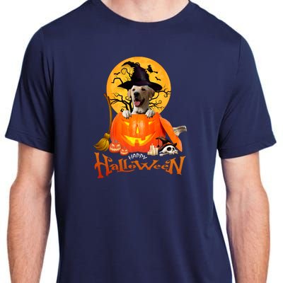 Funny Labrador Retriever1 Spooky Halloween Adult ChromaSoft Performance T-Shirt