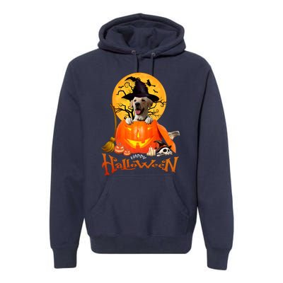 Funny Labrador Retriever1 Spooky Halloween Premium Hoodie