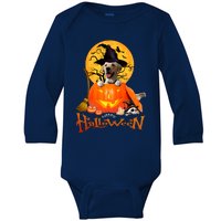 Funny Labrador Retriever1 Spooky Halloween Baby Long Sleeve Bodysuit