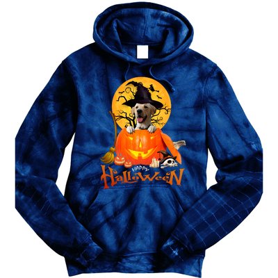 Funny Labrador Retriever1 Spooky Halloween Tie Dye Hoodie