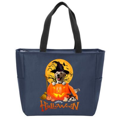 Funny Labrador Retriever1 Spooky Halloween Zip Tote Bag