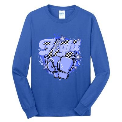 Fights Leopard Retro Colon Cancer Awareness Survivor Warrior Great Gift Tall Long Sleeve T-Shirt