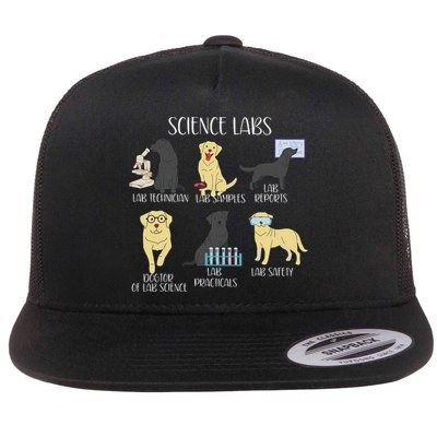 Funny Labrador Retriever Science Labs Teacher Lab Dog Lover Flat Bill Trucker Hat