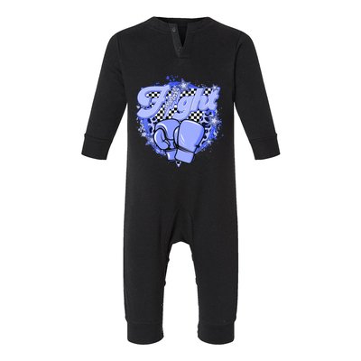 Fights Leopard Retro Colon Cancer Awareness Survivor Warrior Gift Infant Fleece One Piece