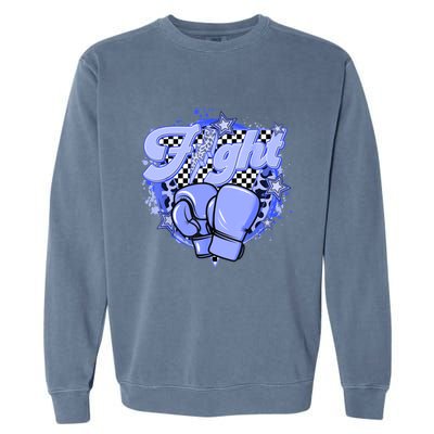 Fights Leopard Retro Colon Cancer Awareness Survivor Warrior Gift Garment-Dyed Sweatshirt