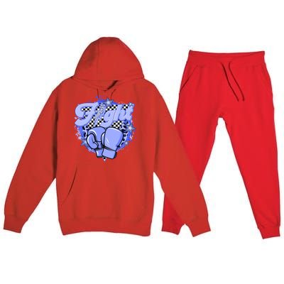 Fights Leopard Retro Colon Cancer Awareness Survivor Warrior Gift Premium Hooded Sweatsuit Set