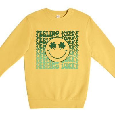 Feeling Lucky Retro St Patricks Premium Crewneck Sweatshirt