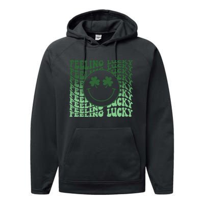 Feeling Lucky Retro St Patricks Performance Fleece Hoodie