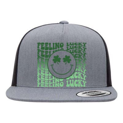 Feeling Lucky Retro St Patricks Flat Bill Trucker Hat