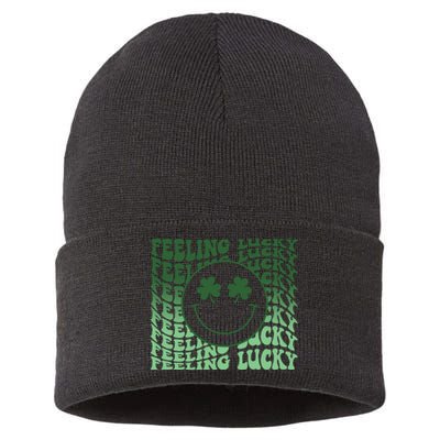 Feeling Lucky Retro St Patricks Sustainable Knit Beanie