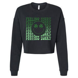 Feeling Lucky Retro St Patricks Cropped Pullover Crew