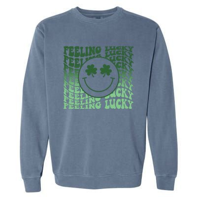 Feeling Lucky Retro St Patricks Garment-Dyed Sweatshirt