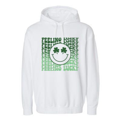 Feeling Lucky Retro St Patricks Garment-Dyed Fleece Hoodie