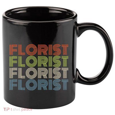 Flower Lover Retro Vintage Cool Florist 11oz C Handle Ceramic Mug