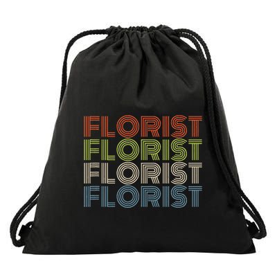 Flower Lover Retro Vintage Cool Florist Drawstring Bag