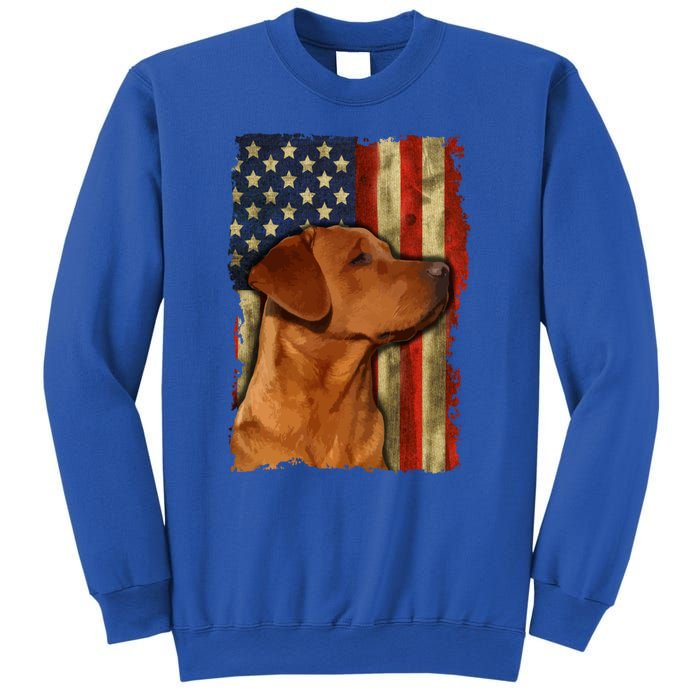 Foxred Labrador Retriever Us Flag Fox Red Labrador Dog Lover Gift Sweatshirt