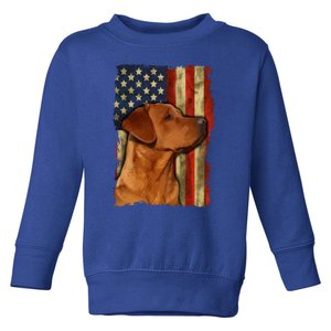 Foxred Labrador Retriever Us Flag Fox Red Labrador Dog Lover Gift Toddler Sweatshirt