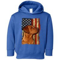 Foxred Labrador Retriever Us Flag Fox Red Labrador Dog Lover Gift Toddler Hoodie