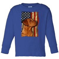 Foxred Labrador Retriever Us Flag Fox Red Labrador Dog Lover Gift Toddler Long Sleeve Shirt